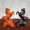 Wood Horse Statues Positive Energy Good Luck Showpiece Collectible Figurines Animal Sculptures for Home Office Decors