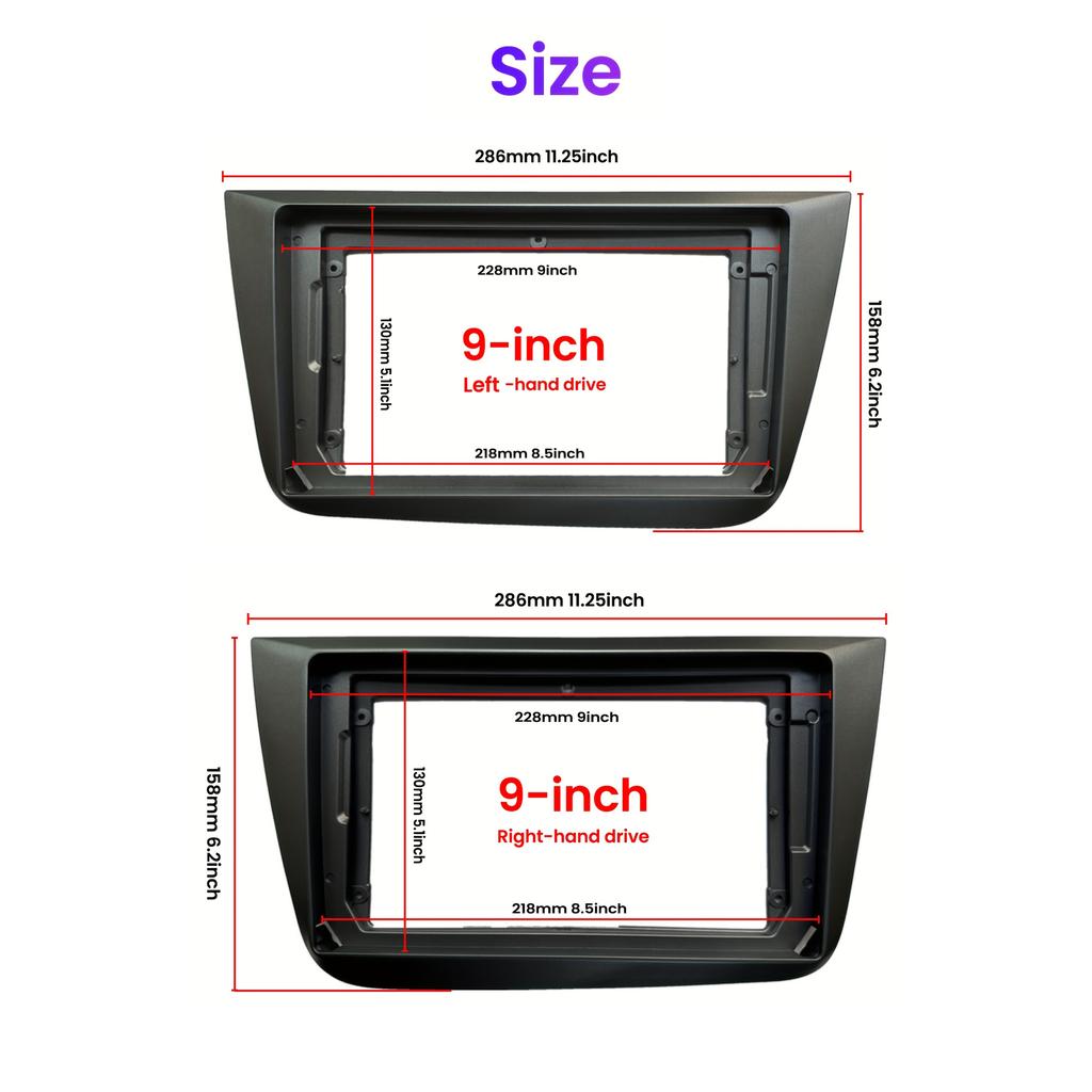 9 Inch Android Car Navigation Frame Dashboard Panel Radio Bezel for Seat Altea Installation Modification Kit 2004-2015 Radio Accessories 4