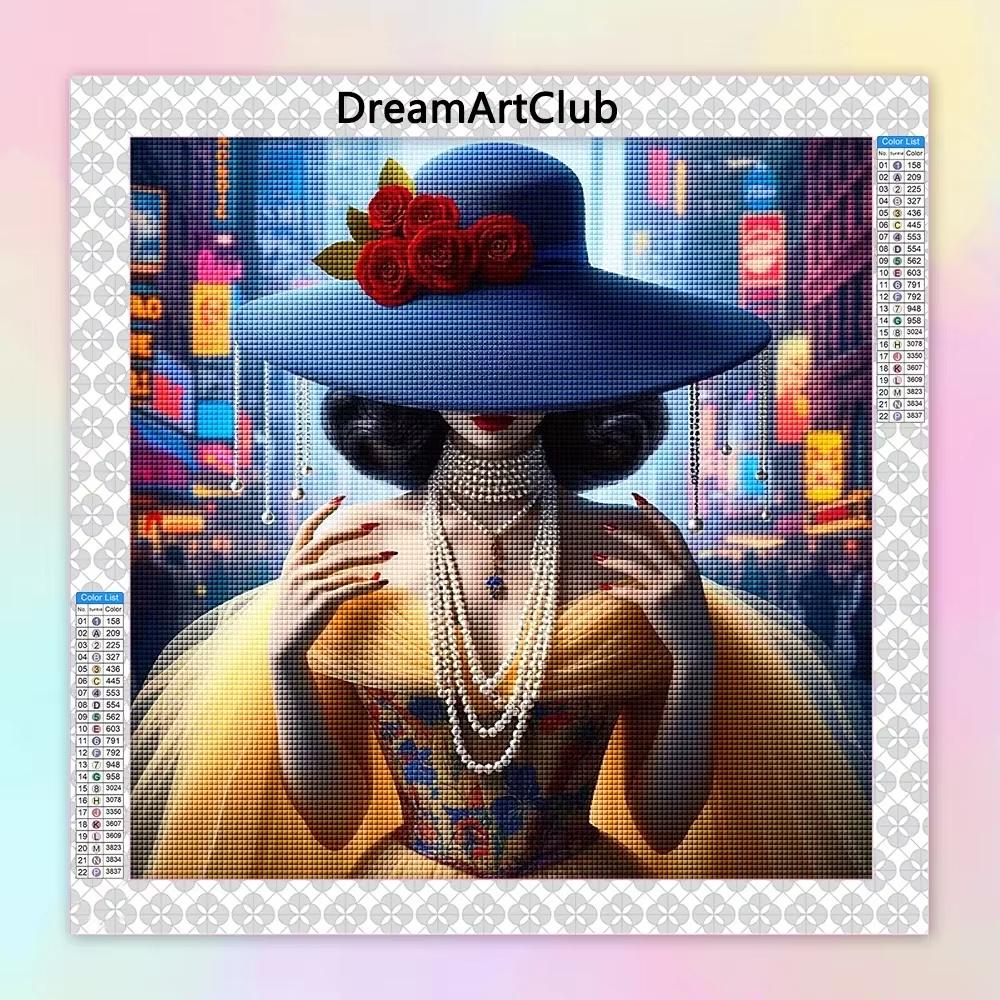 Disney Princess Retro Urban Top Hat 5D Diamond Painting Full of Diamonds DIY Handmade Diamond Painting Light Luxury Decorative Painting Kit
