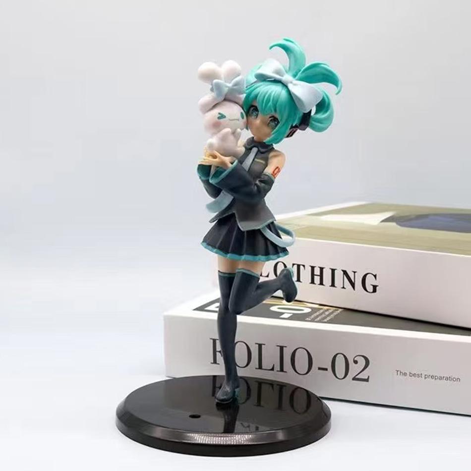 Anime Hatsune Miku X Cinnamoroll Figura De Anime Kawaii Miku Figura De Accin Pvc Coleccin De Adultos Decoracin Modelo Muñeca