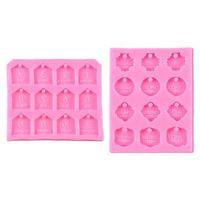 3D Month Label Shape Silicone Flexible Food Grade Mould Clay Resin Ceramics Candy Fondant Candy Chocolate Soap Mould