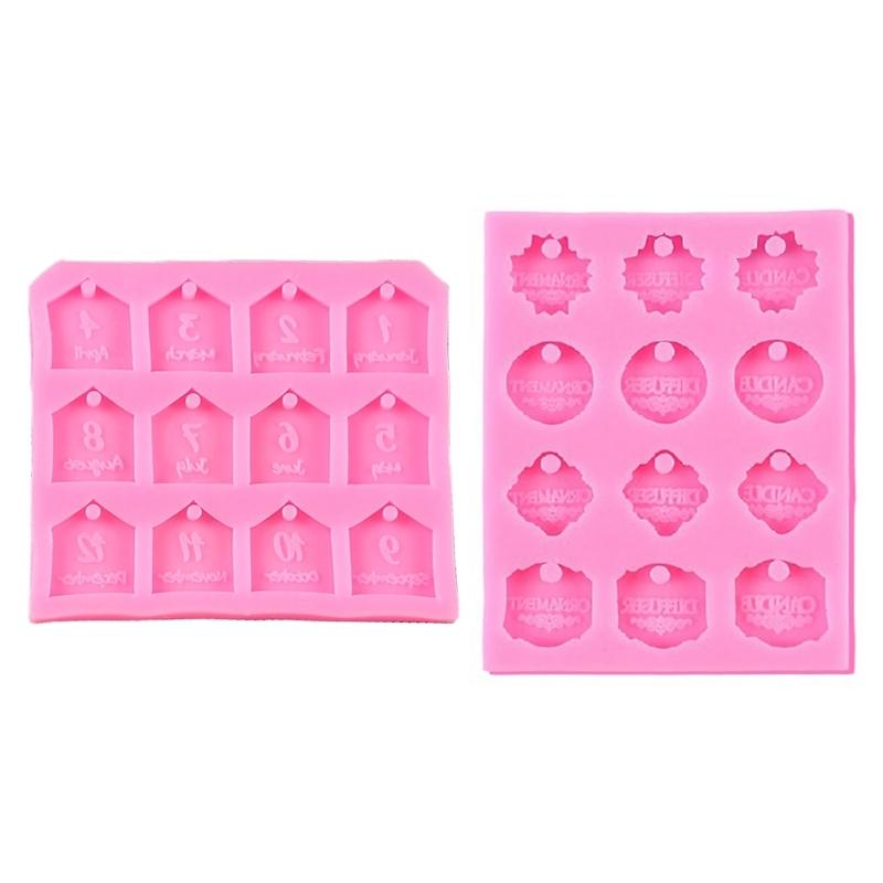 3D Month Label Shape Silicone Flexible Food Grade Mould Clay Resin Ceramics Candy Fondant Candy Chocolate Soap Mould