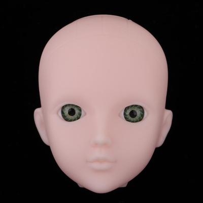 Testa Femminile Snodabile Senza Trucco con Occhi Verdi /6 Accessori per Bambola OB