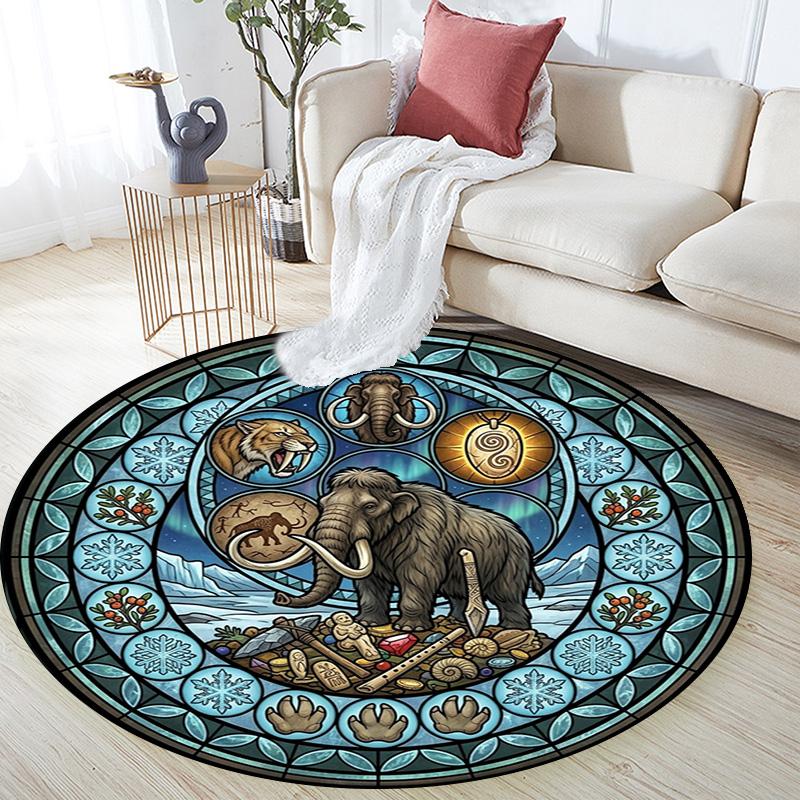 Bear Nature Harmony Round Area Rug Under Office Chairs Bedroom Living Room Home Decor