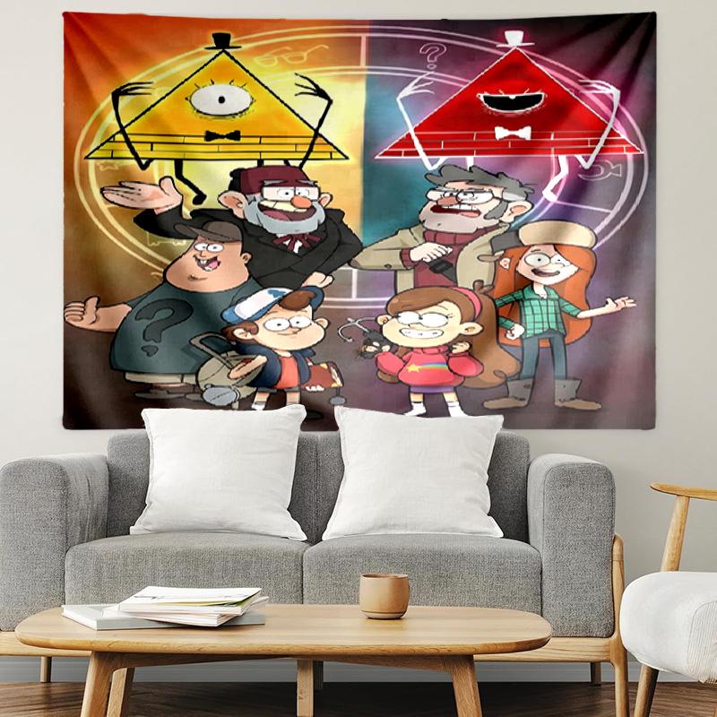Gravity Falls Print Tapestry, Lightweight Wall Hanging, for Bedroom, Dorm, Living Room, Home Art Decor, Birthday Christmas Gift for Friends