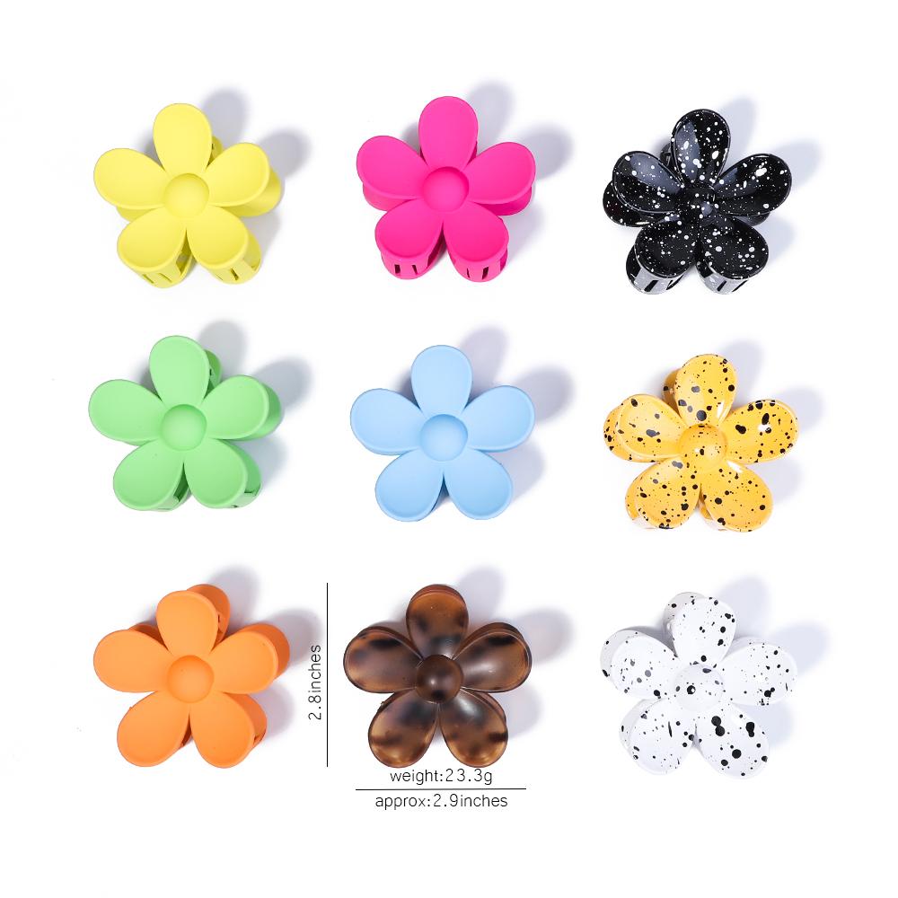 1Pcs Women Solid Color Flower Acrylic Hair Claw for Girls Sweet Pearl Hair Clamps Hair Crab Headband Clips Hair Accessories