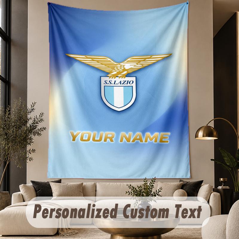 Custom Text Tapestry Lazio FC Print Wall Tapestry Indoor Living Room Wall Decor