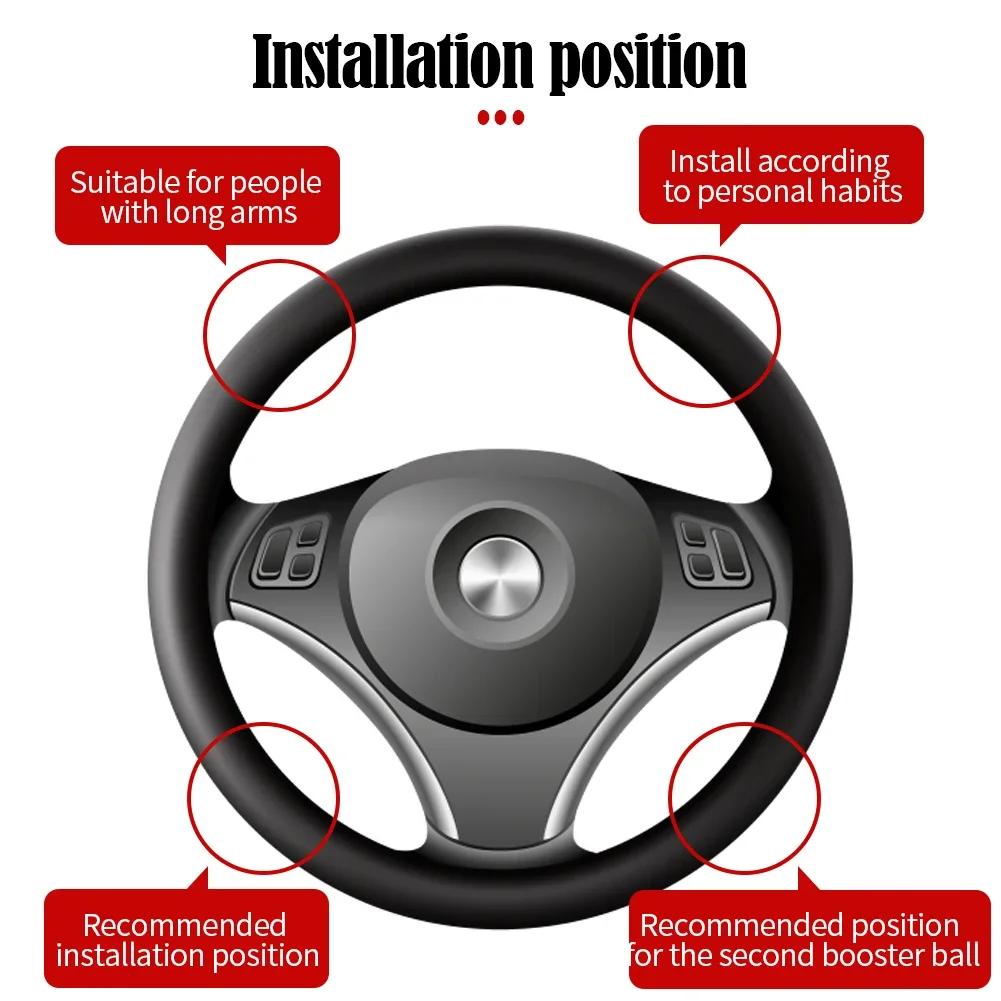 Labor Saving Auto Parts for Car Truck Tractor Forklift - Steering Wheel Spin Knob with 360 Degree Grip Ball Turning Hand Control