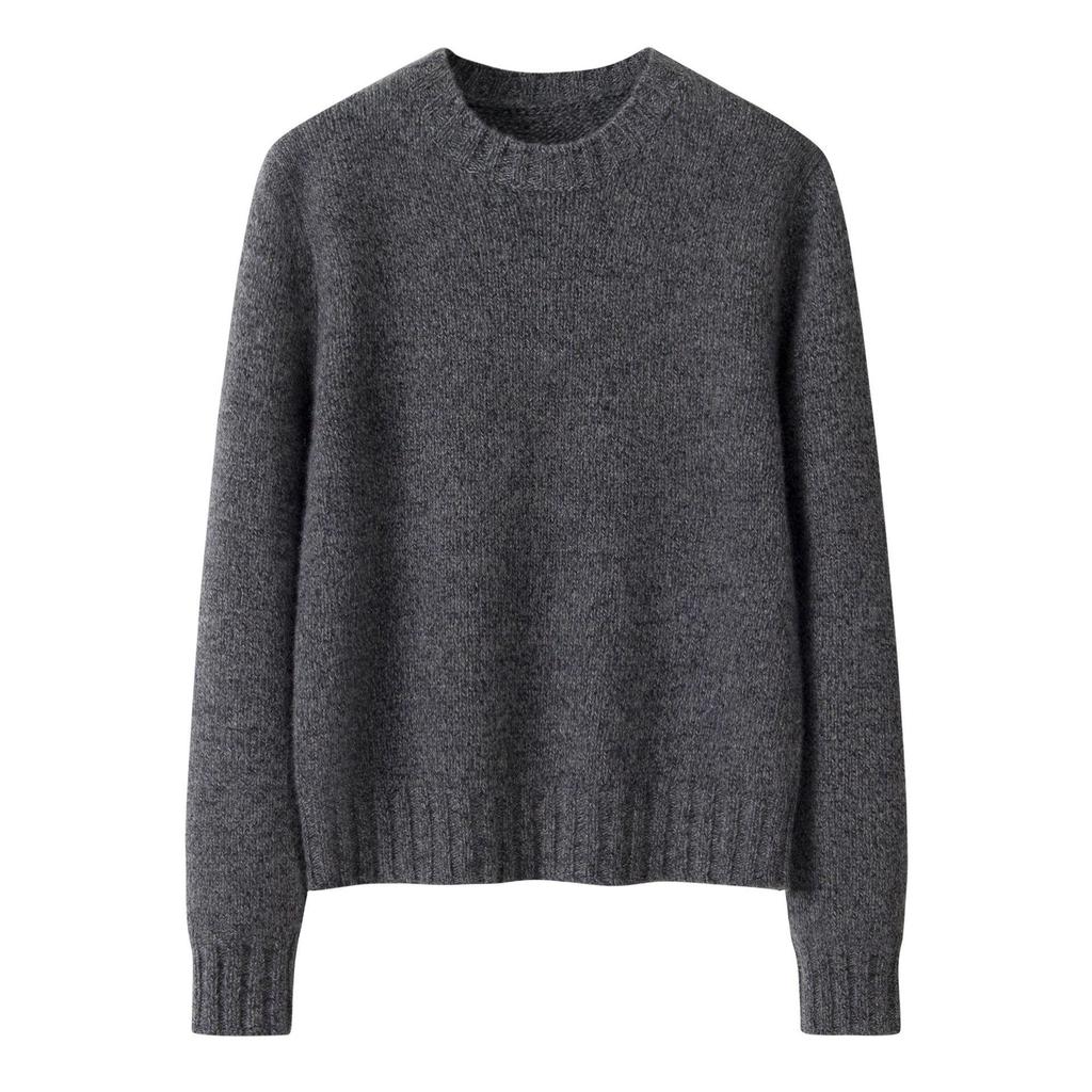 קרדיגן ארוך עבה מ-100% קשמיר לנשים - קולקציית סתיו 2025: סוודר סרוג רפוי, חם, עם שרוולים ארוכים.