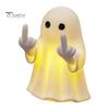 Gift for Halloween Lovers Ghost Lamp, Cute Middle Finger Ghost/Reading Book Night Light, Funny Wall Decor Bedroom Spooky Figurine Tabletop,