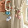 Adjustable Flowers Curtain Straps Decorative Pearl Curtain Buckle Heart Curtain Binding  Bedroom