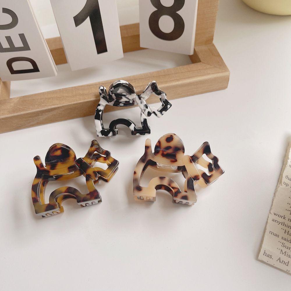 Leopard Pattern Women Hair Accessories Dog Hollow Hair Claw Animal Barrettes Korean Style Hair Clip