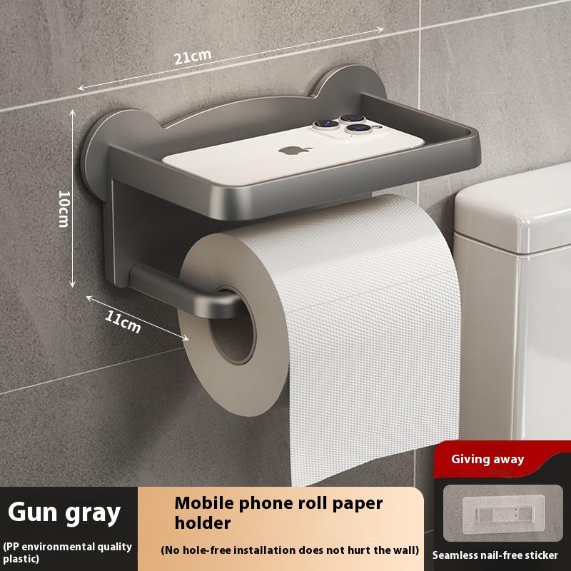 Paper Phone Storage Plastic Toilet Paper Holder Storage Rack Kitchen Towel Placement of Seasoning Bottles Bathroom Wall Roll of
