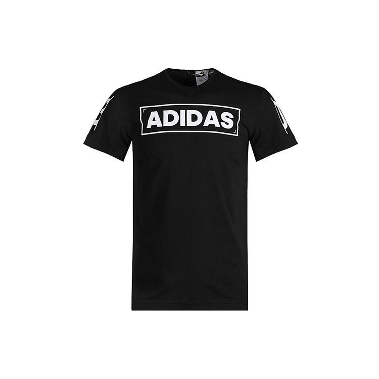adidas Adi 360 logo Printing Sports Round Neck Short Sleeve Black Men s CV4536 S