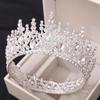 New Bridal Tiara Crystal Crown, European Style Alloy Inlaid with Rhinestones, Birthday and Wedding Round Crown