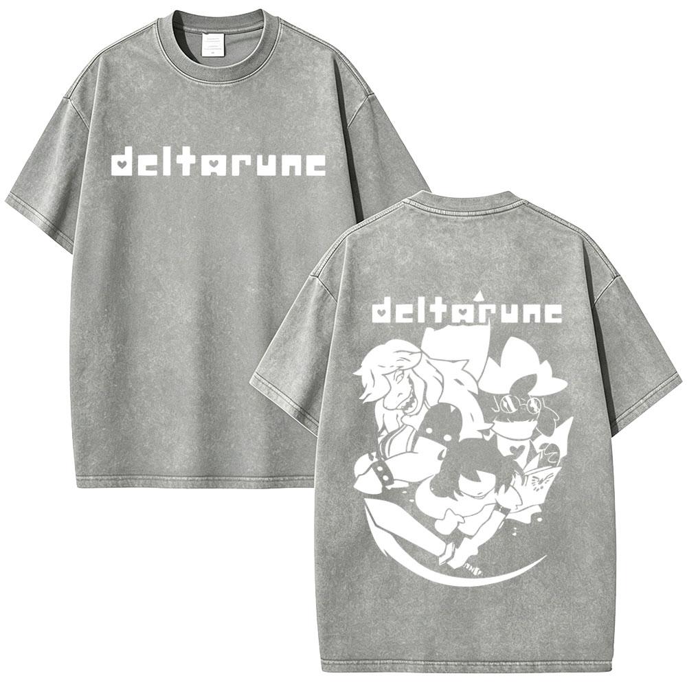 Washed Vintage Game Deltarune Susie Kris Ralsei Funny Graphic Tshirt Men Women Casual Humor Oversized T Shirts Otaku Lover Gift S