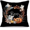 Boo with Pumpkins and Ghosts On PillowSuitable for Living Room Bedroom Sofa Decorative Cushion Cover Pillow Cover