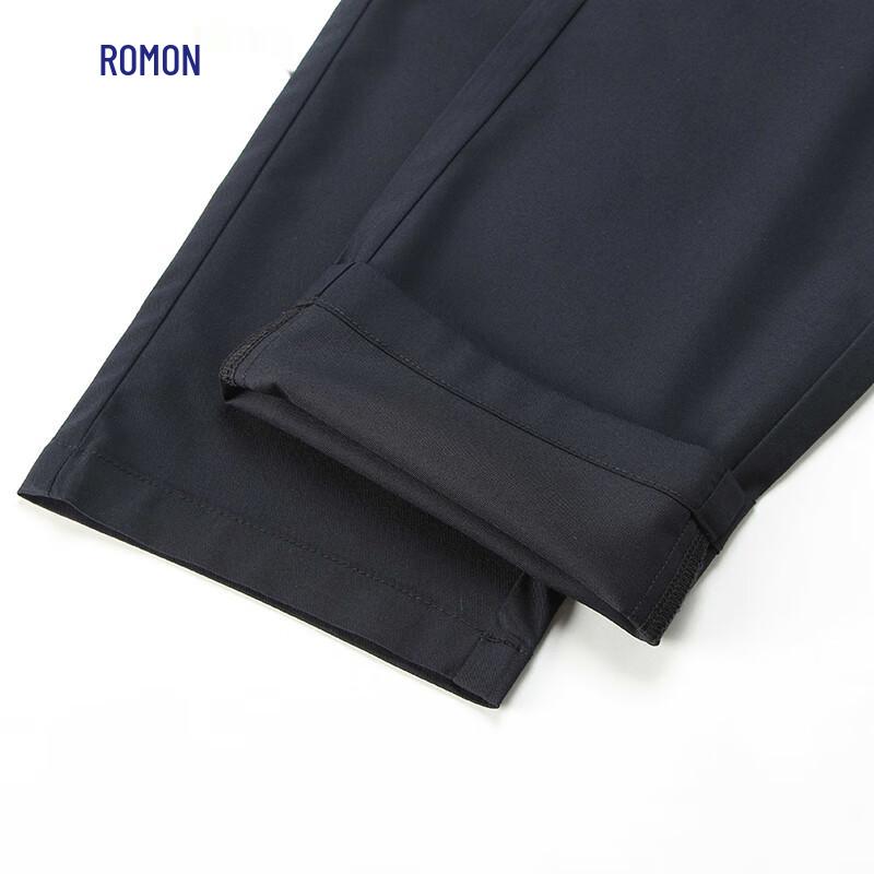 Romon Men's Anti-Wrinkle Bamboo Fiber Stretch Straight-Leg Trousers