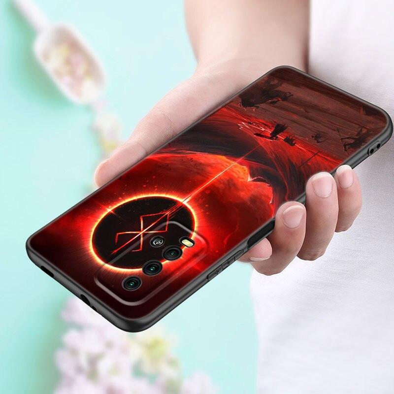 Anime Berserk Guts Phone Case For Xiaomi Redmi Note 11 10 9 8 Pro 11T 5G 10T 10S 9S 9T 9i 9C 9A 8T Soft TPU Black Cover