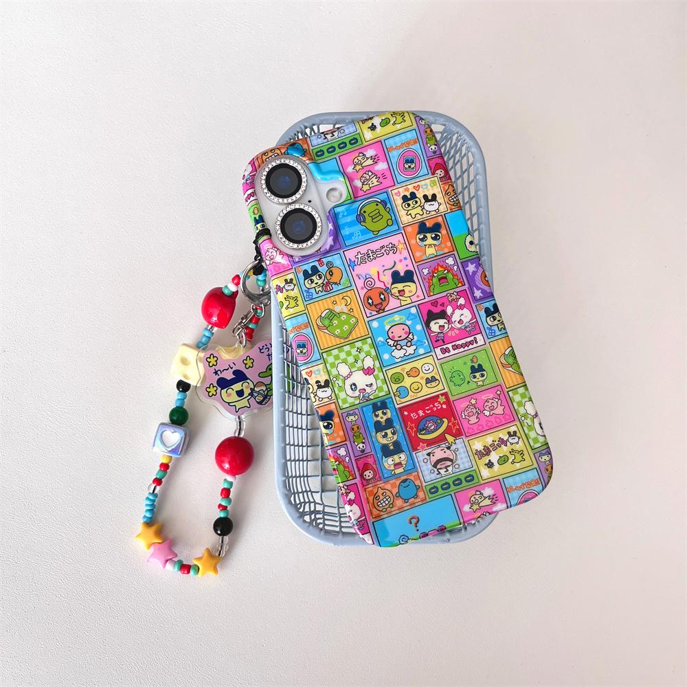 Cute Cartoon with Charm Phone Case for iPhone 14 13Pro 16promax 15 15Pro 16 13 Cover Korean Kawaii Shockproof Protective Cover