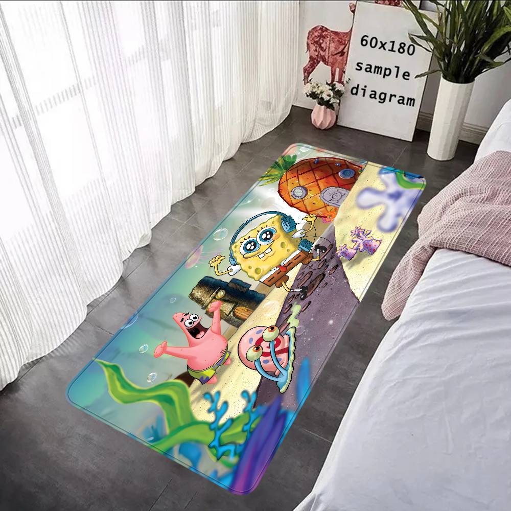 Cartoon S-Sponge-B-Bob Door Mat Nordic Style Bedroom Living Room Doormat Home Balcony Anti-Slip Alfombra