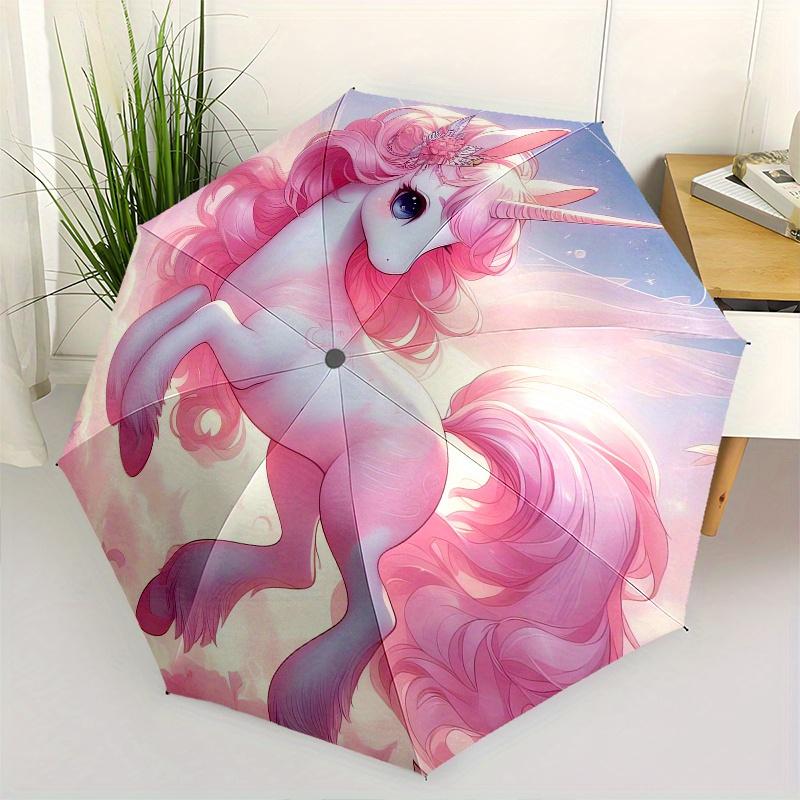 

Unicorn Fantasy Theme 8 Bone Hand Automatic Folding Umbrella, Compact and Portable Design, A Perfect Gift for Birthday, Christmas or Busines