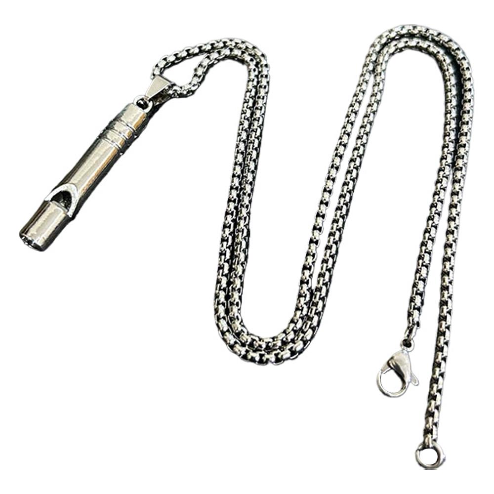 Titanium Emergency Whistle Loud Portable Keychain Necklace Whistle EDC Keyring for Emergency Survival Outdoor Hiking Camping