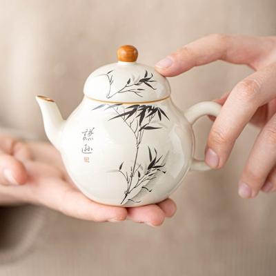 Teapot China-Chic Cultural Creative Tea Water Separation Tea Pot Ceramic Belt Filter Small Kung Fu Tea Set Single Pot