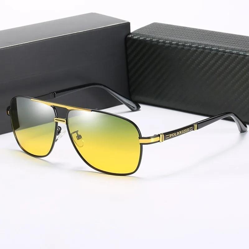 New Driving Sunglasses for Men Polarized Metal Cool Sunglasses Man Uv 400 Protection Black Shades
