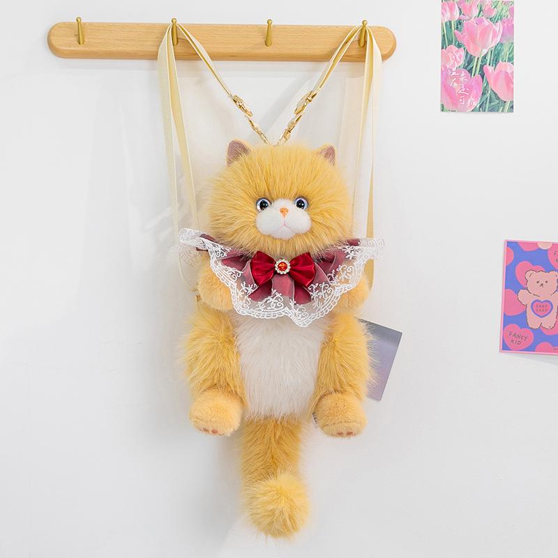 Cute Plush Doll Backpack Simulated Fabric Toy Shoulder Bag Birthday Gift For Girlfriend Best Friend Youth Commuter School Bag