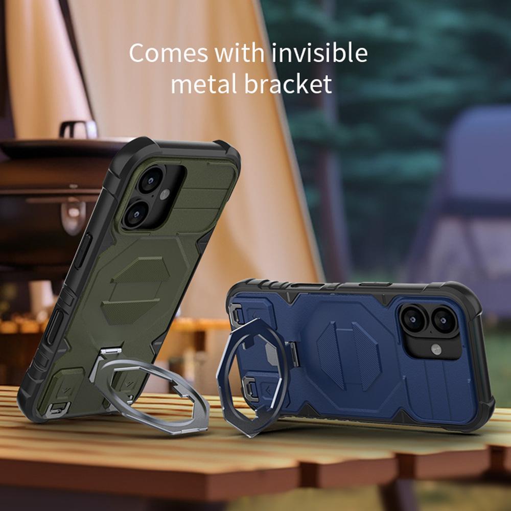 For iPhone 17 Case Compatible with MagSafe PC + TPU Kickstand Phone Cover with Lanyard