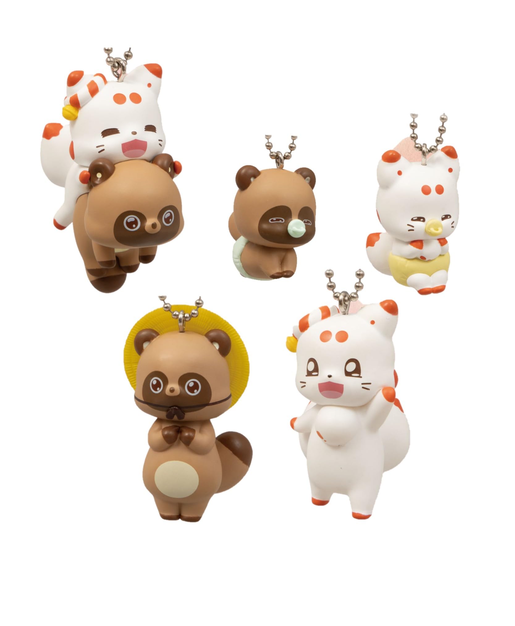 

Маленький лис Тэнко Маскот Шарик Цепочка из 5 Гача Двухвостый [Набор] (полный)]