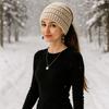 Solid Color Ponytail Beanie Hat Headwear Women's Hat Warm Knitted Hat  Winter