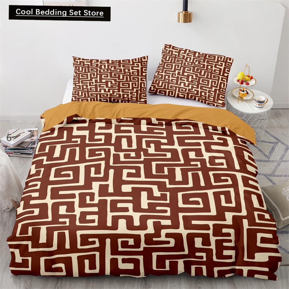 Boho Tribal King Queen Duvet Cover Bohemian Symbol Style Bedding Set Exotic Ethnic Customs Quilt Cover Polyester Comforter Cover