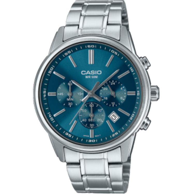 CASIO 50 Meters Waterproof Quartz Movement Watch Unisex Blue Dial MTP-E515D-2A1V Blue Dial