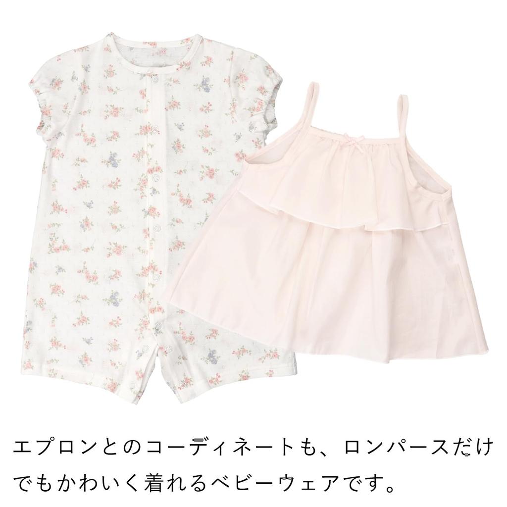 short sleeve size Rose made in Japan [Baby Castle] Romper, combination, 80, Garden,