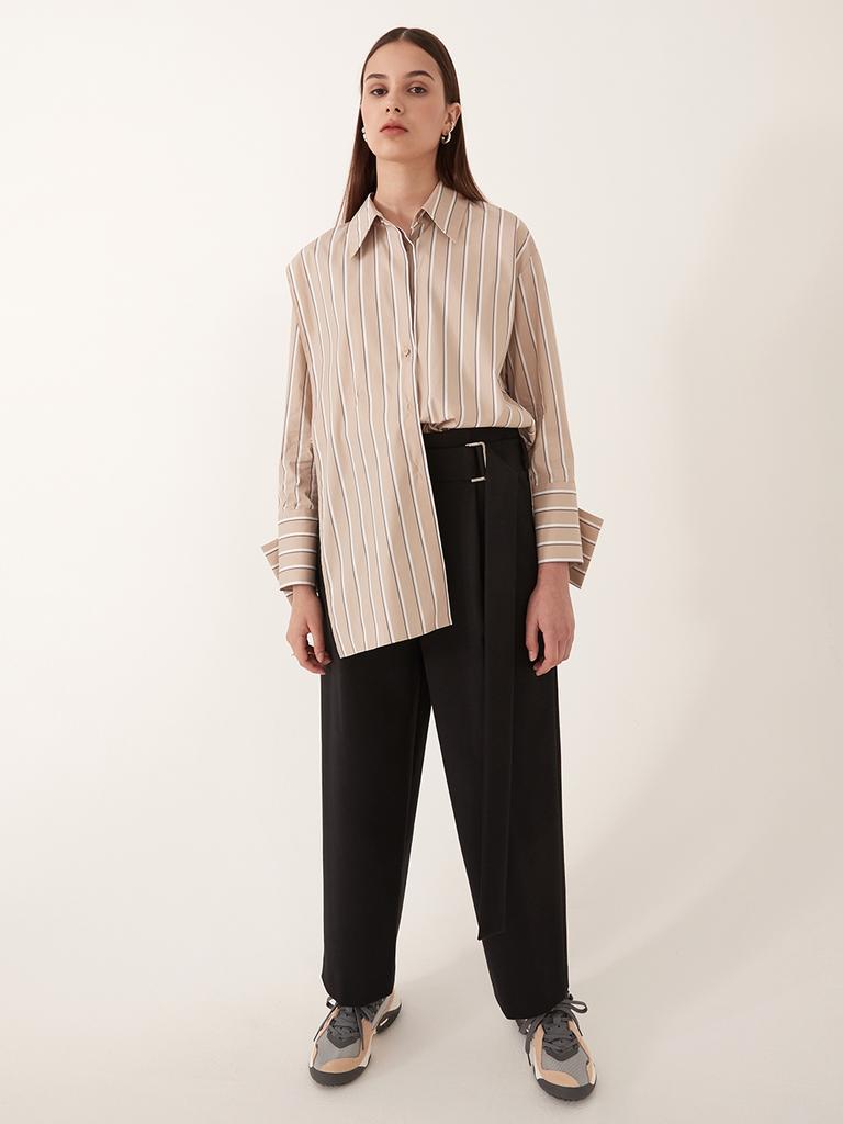 Leuiel Tuck Detail Long Pants_Navy