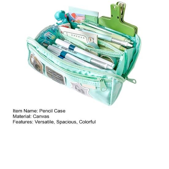 Federmäppchen Wasserdicht Große Kapazität Stifttasche Leinwand Schreibwaren Tasche Mehrere Fächer Reißverschluss Organizer für Schulkinder Mädchen