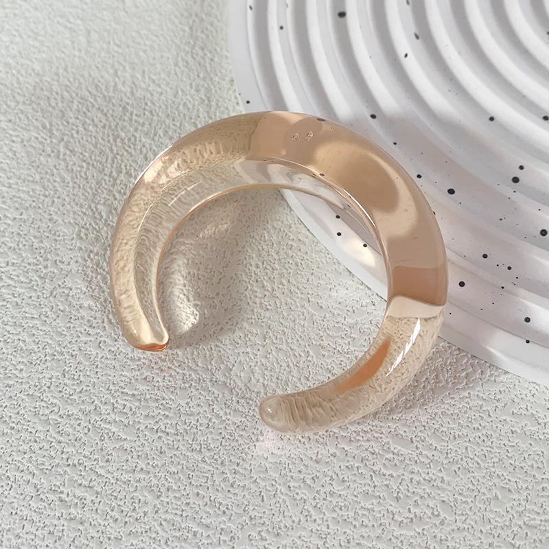 Siasiya Red Crescent Resin Stud Earrings – Women’s Autumn/Winter Collection: Elegant, Niche Style Hoops and Bracelet Set