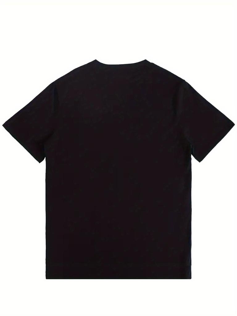 Mens Vintage Stray Cats Graphic TShirt  Black Short Sleeve Cotton Tee with Bold Red  White Cartoon Cat  STRAY CATS Print