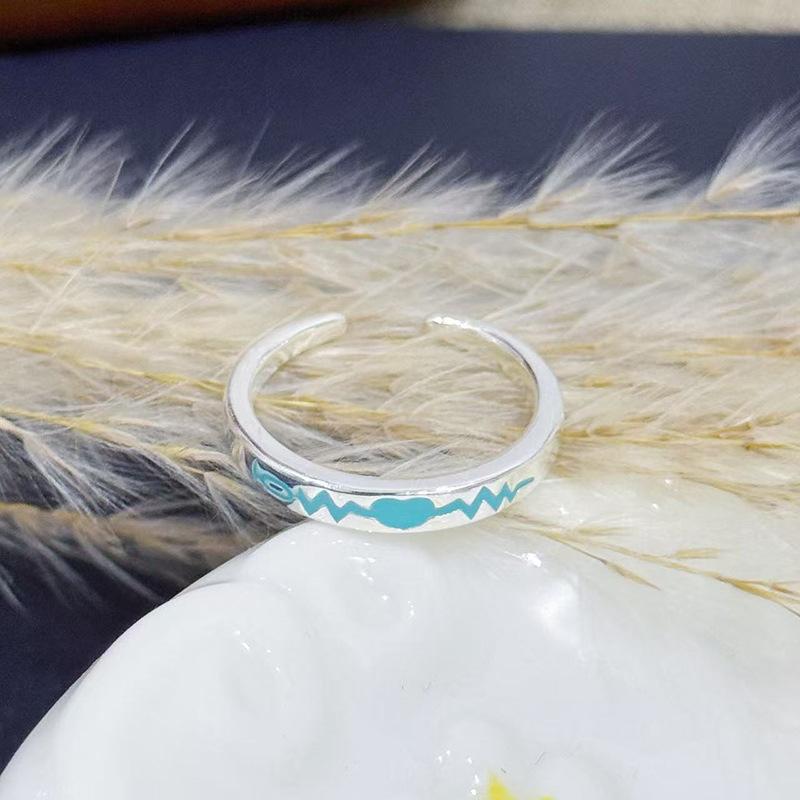 [Mermaid Whispers] Fish Tail Enamel Dripping Oil Zir*****Pening Ring Exquisite Simple Advanced Sense Stacked Ring Woman
