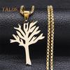Unisex halskjede anheng Tree of Life Pure Color Titanium Stål Polert Individuelle Kvinner Menn Hals Smykker Club Party Halskjede