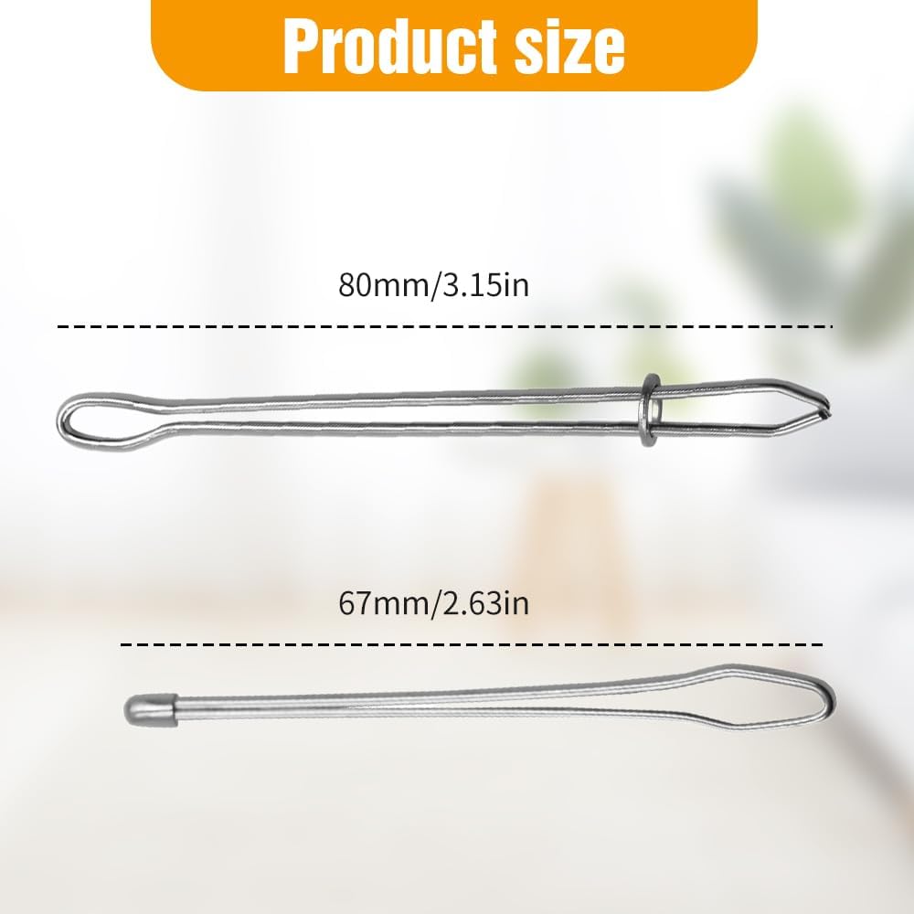 2pcs DIY Rope Threader Clip Drawstring Threader Tool Metal Drawstring Threader Elastic Sewing Tweezer for Replacement Drawstring for Home