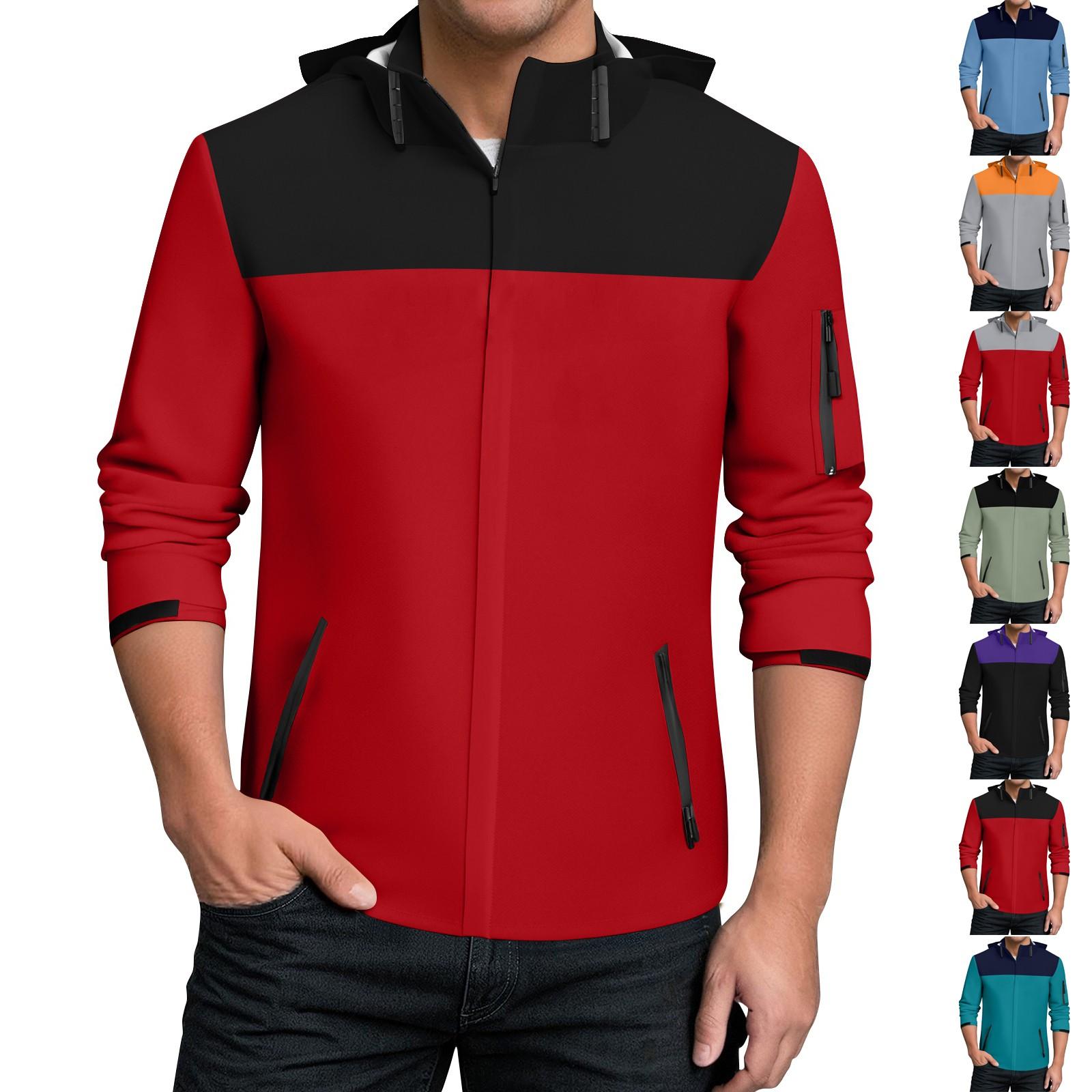 

Мужская водонепроницаемая ветровка, легкий дождевик с капюшоном для повседневной носки L фиолетовый