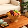 Elegante Cesto Frutta e Verdura Effetto Rattan Materiali PP Organizzatore Multiuso per Cucina con Design Floreale