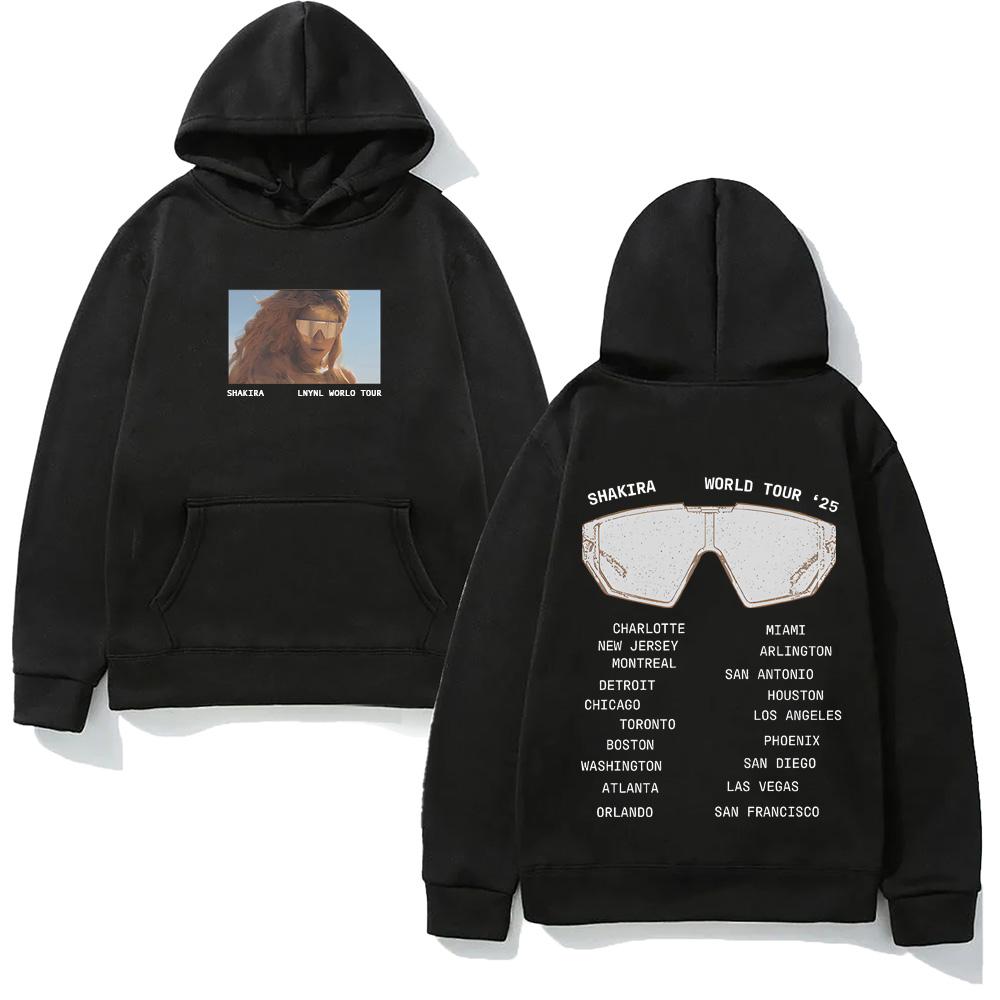 LMYNL World Tour Sunglasses HOODIE Shakira Singer's Style Harajuku Moletom with Hooded Fleece Comfortable Hoody