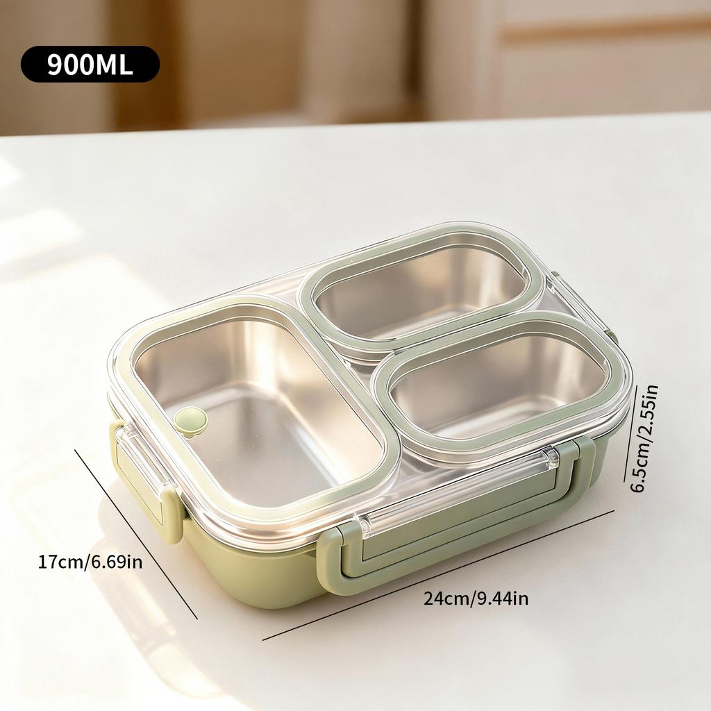 Large Capacity Cartoon Handheld Lunch Box For Kids Students Portable Sealed 304 Stainless Steel Divided Food Container Heatable