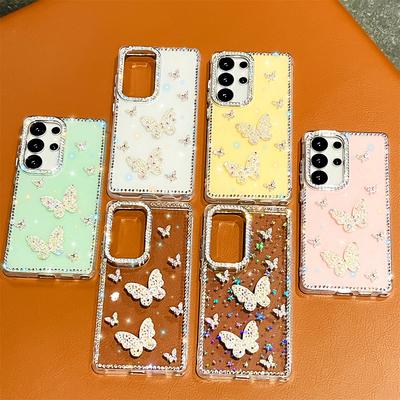 Handmade Sparkly Diamond Butterfly Swarm IMD Phone Case, Compatible with Samsung S23 Ultra/S24/S25 & A07/A15/A16/A17/A26/A35/A36/A55/A56