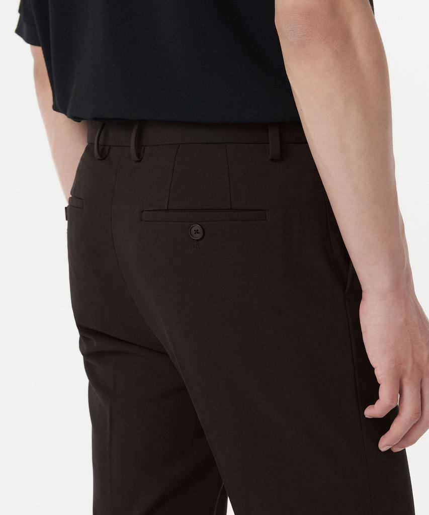 Musinsa Standard Tapered Hidden Banding Crop Slacks [Dark Brown]