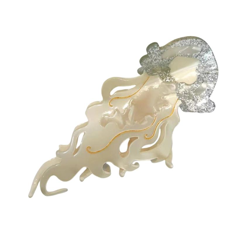Fashionable Jellyfish Shaped Acetate Hair Clip Women's Hair Accessory For Women Seeking Fashion And Individuality